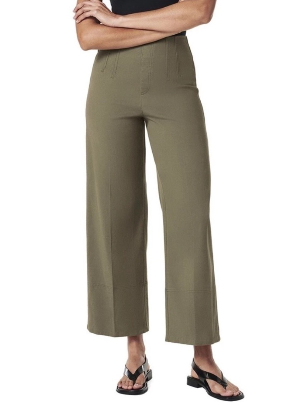 NWT Spanx Stretch Twill Wide Leg Pants Tuscan Green Plus Size Women’s Size 3X